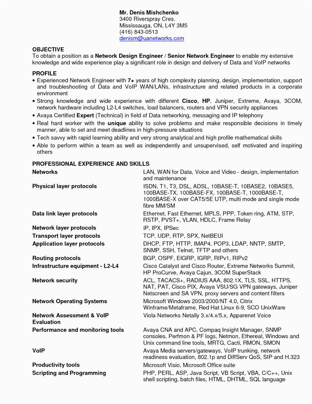 Sample Resume for Network Engineer Fresher Network Engineer Resume Sample for Fresher Bank Of Resume