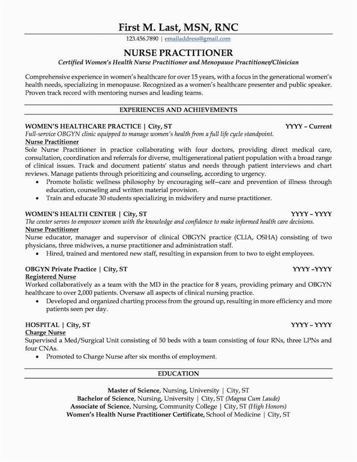 Sample Resume for New Graduate Nurse Practitioner New Graduate Nurse Resume Examples Fresh Nurse