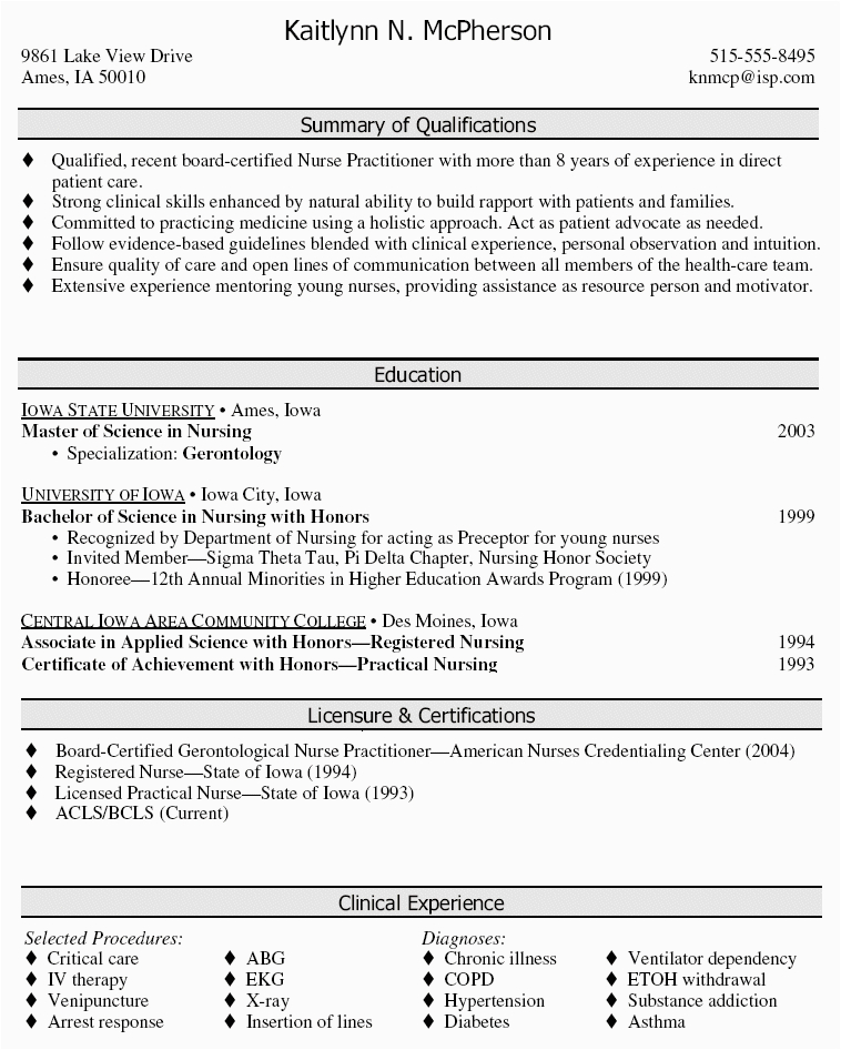 Sample Resume for New Graduate Nurse Practitioner Nurse Practitioner Resume Samples