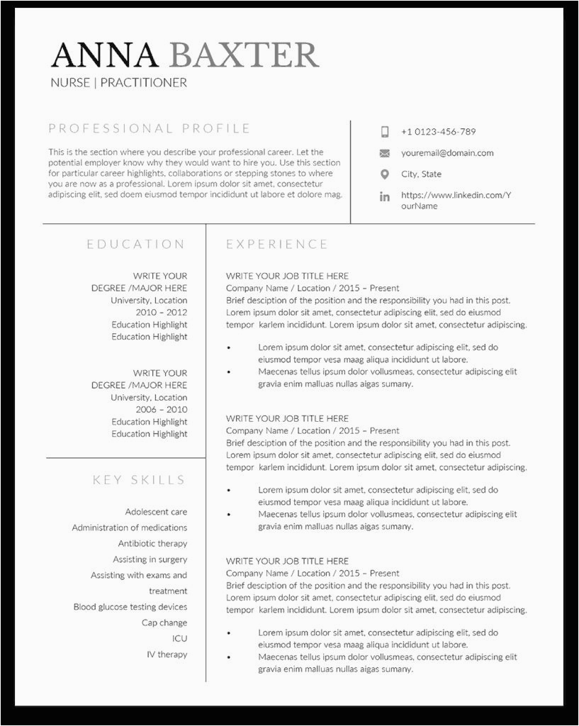 Sample Resume for New Graduate Nurse Practitioner Nursing Student Resume Templates Unique Family Nurse