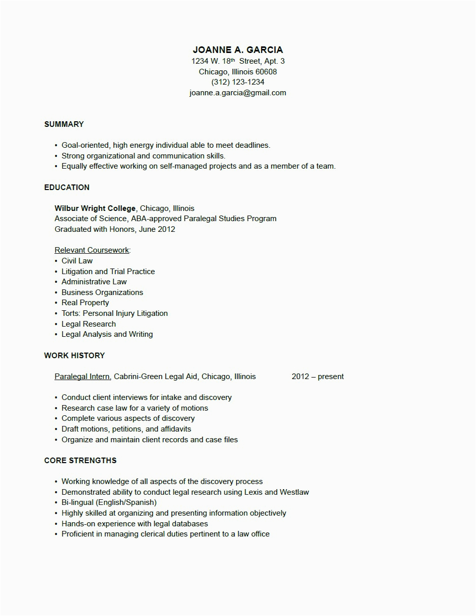 Sample Resume for Paralegal with No Experience Paralegal Resume with No Experience
