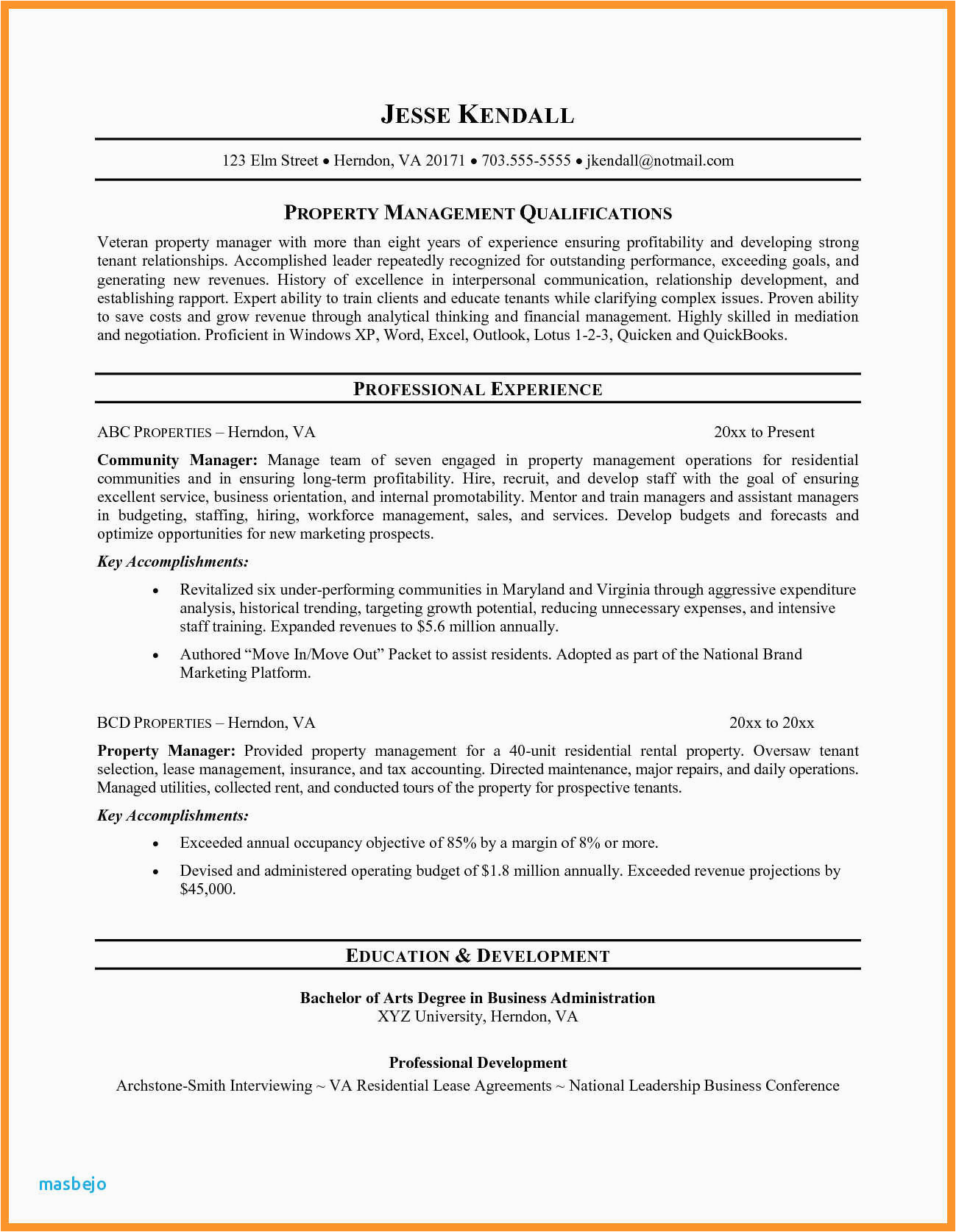 Sample Resume for Residential Property Manager 11 12 Residential Property Manager Resume Sample