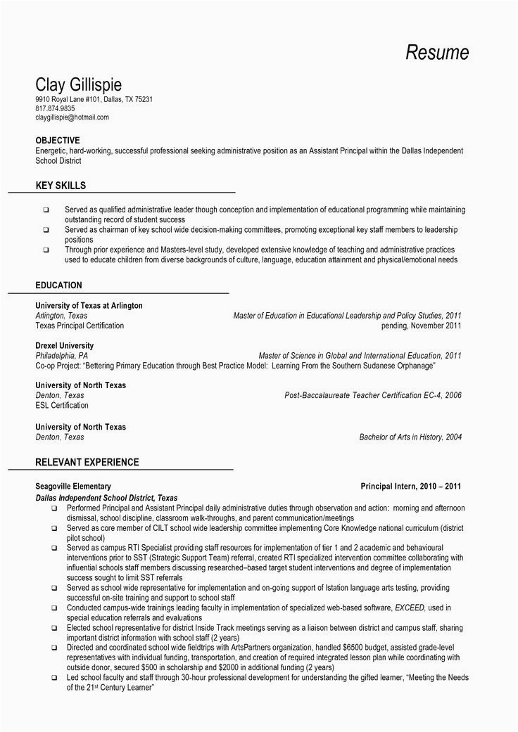 Sample Resume for Vice Principal In India 48 Best assistant Principal Resume Templates In 2020
