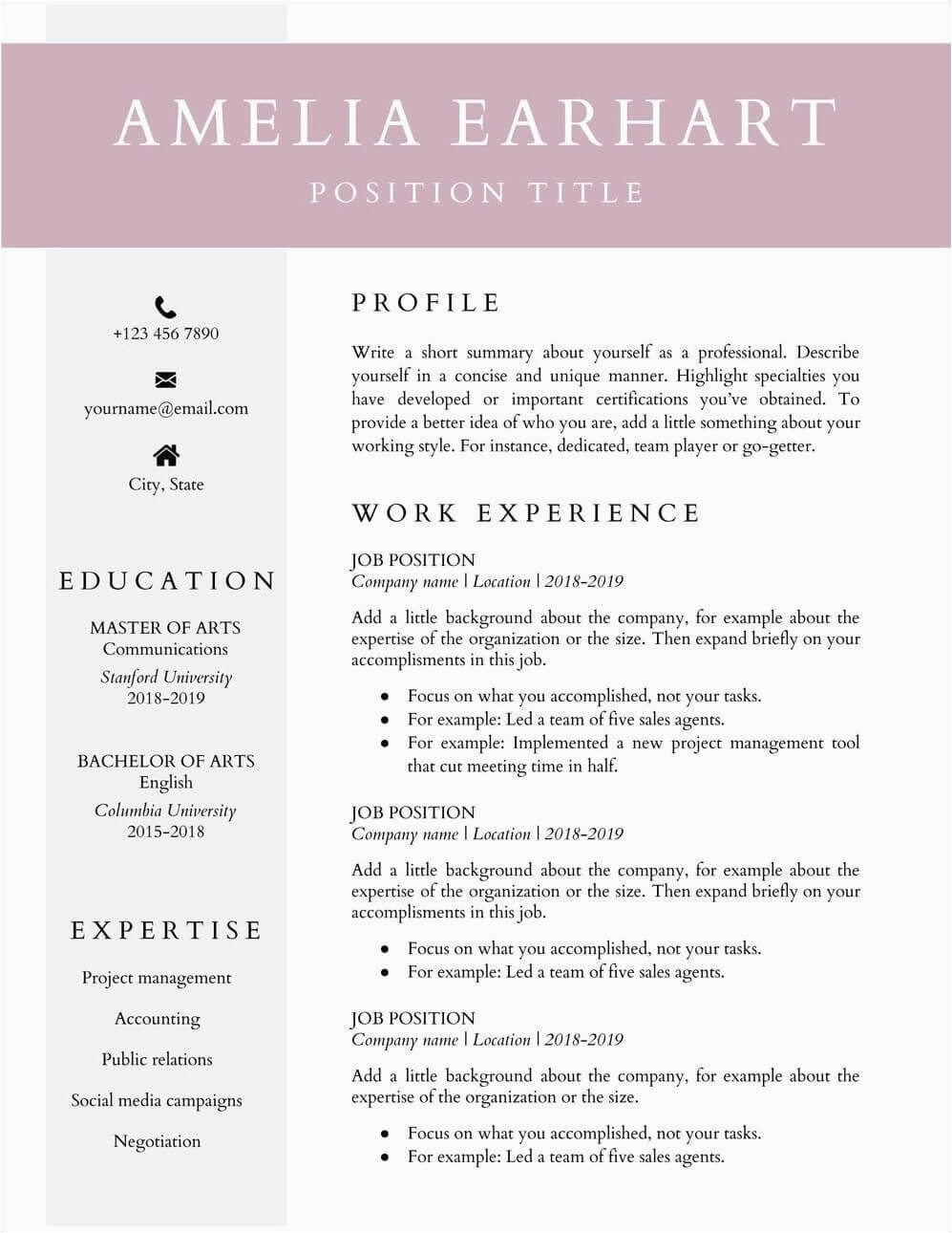 Sample Resume In Doc format Free Download Resume Template Doc