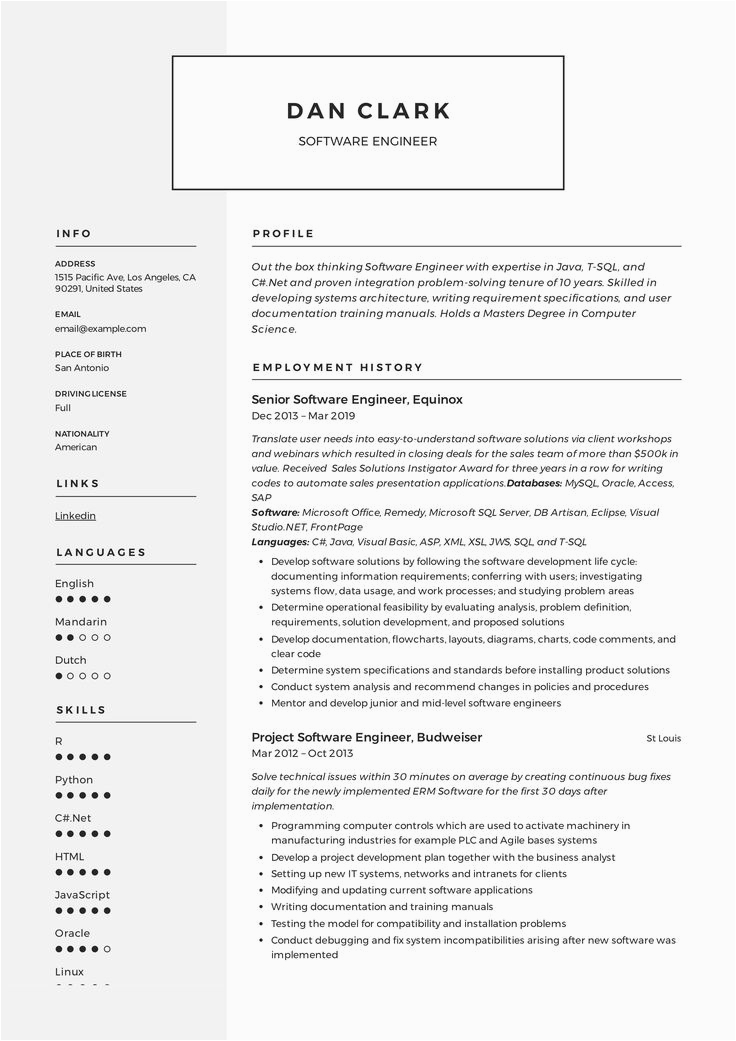 Software Engineer Resume Template Free Download Modern software Engineer Resume Template Design Tips