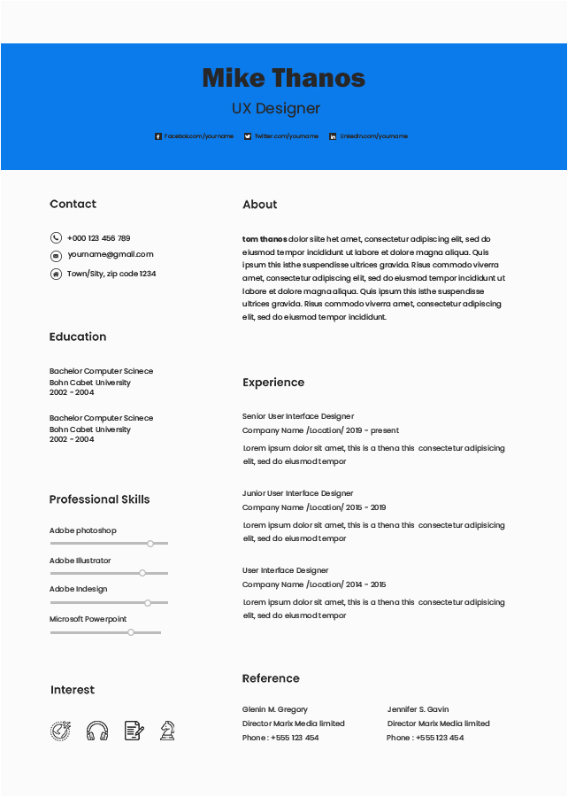 Two Column Resume Template Free Download 10 2 Column Resume Free Psd Templates Idea