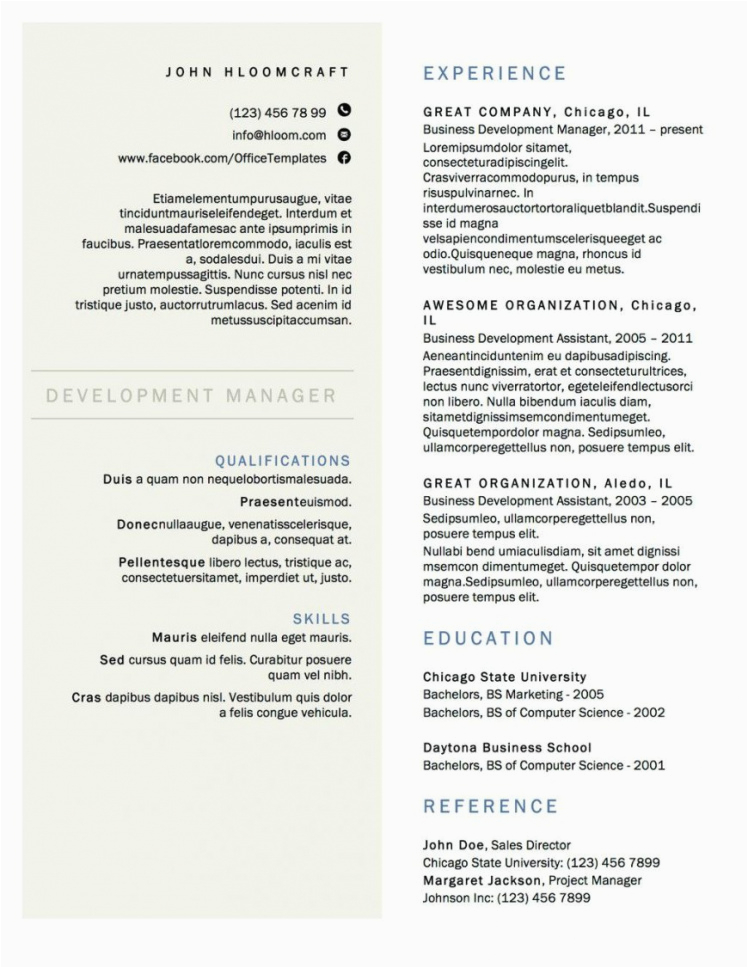 Two Column Resume Template Free Download 2 Column Cv Template Resume format