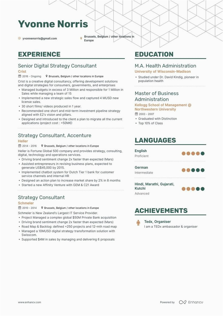 Uw Madison Business School Resume Template Strategy Consultant Resume Example and Guide for 2019