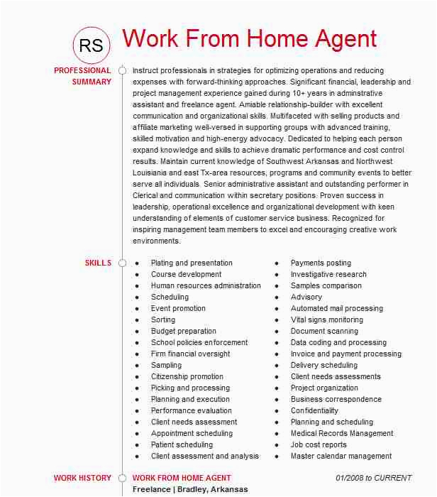 Work From Home Resume Objective Sample Work From Home Resume Resume Nanny Resume Objective Family
