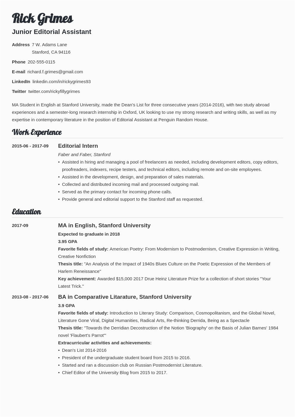 Academic Resume Template for Graduate School Graduate Student Resume Templates Addictionary