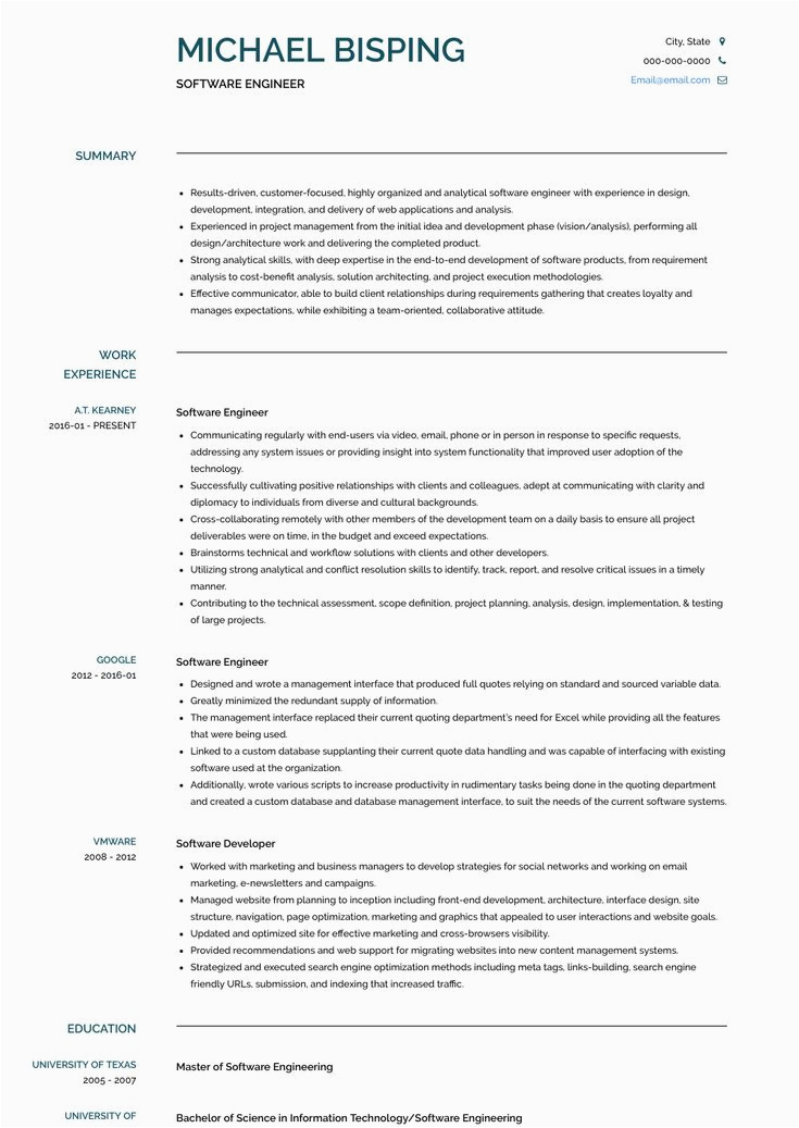 Best Resume Templates for software Engineers software Engineer Resume Samples & Templates