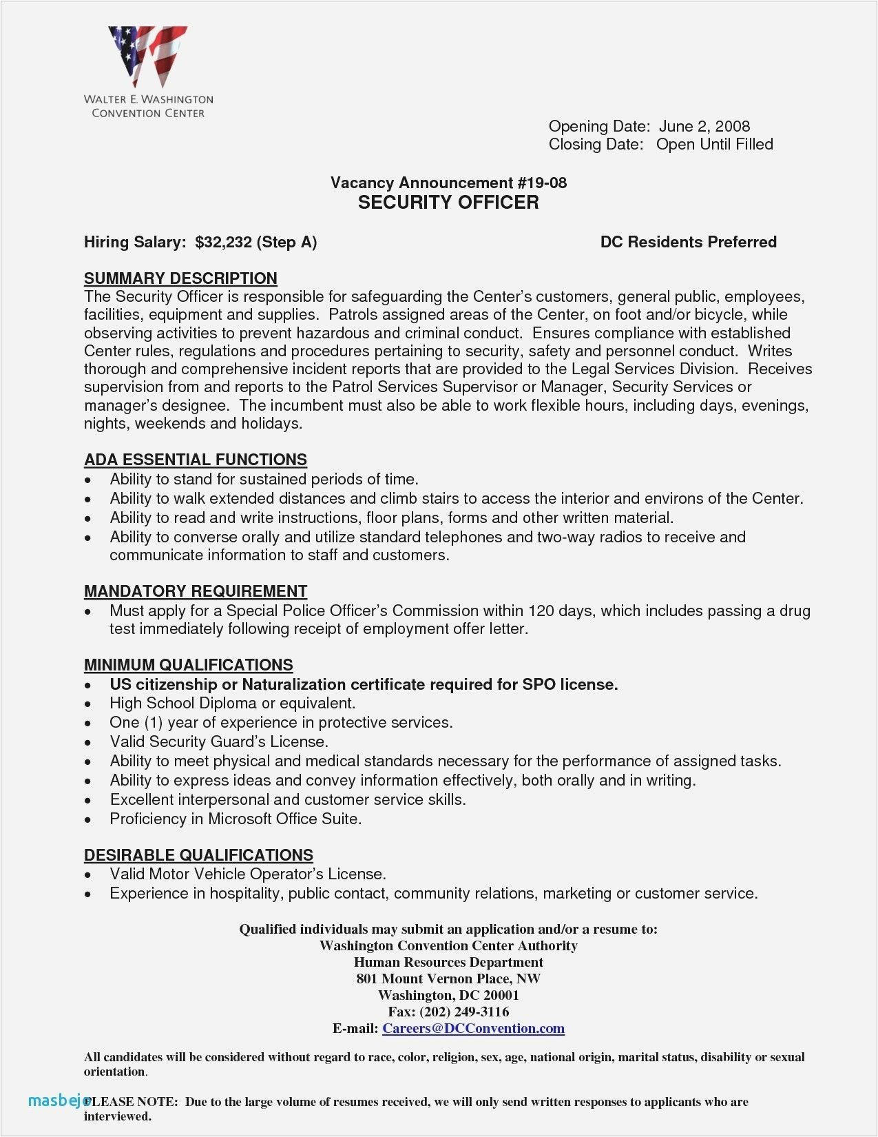 Correctional Officer Resume Samples No Experience Correctional Ficer Resume Template Resume Samples