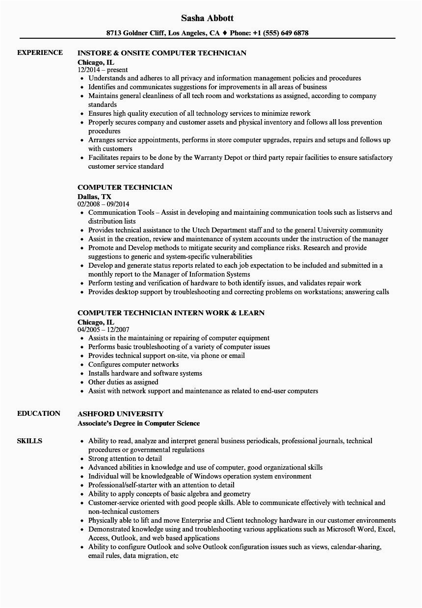 Entry Level Computer Technician Resume Sample Puter Support Technician Resume Best 20 Resumes for Entry Level Computer Technician Resume Sample Puter Support Technician Resume Best 20 Resumes for