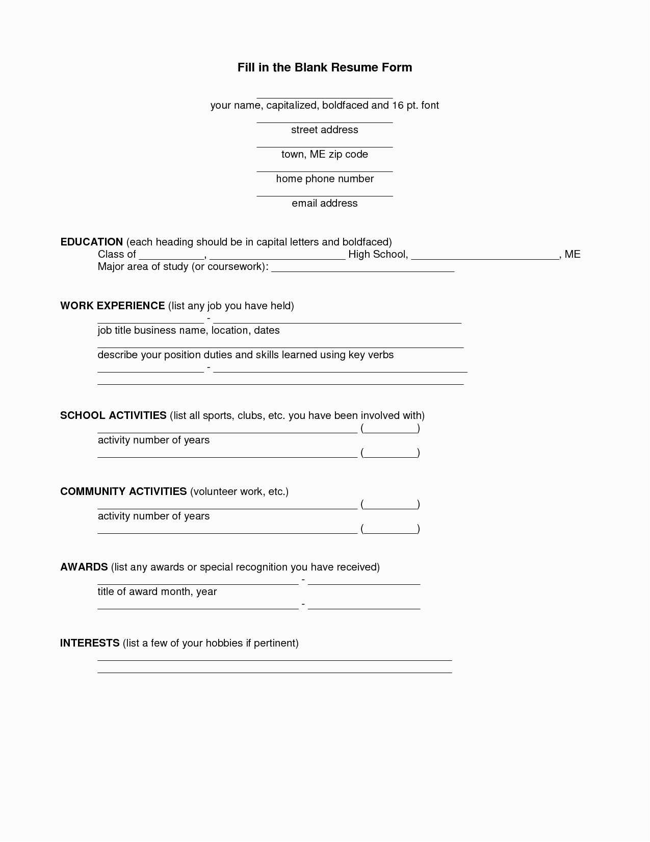 Free Printable Fill In the Blank Resume Templates 12 Best Of Printable Resume Worksheet Free Free Printable Fill In the Blank Resume Templates 12 Best Of Printable Resume Worksheet Free