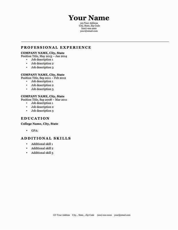 Free Reference List Template for Resume Blank Resume Template Microsoft Word