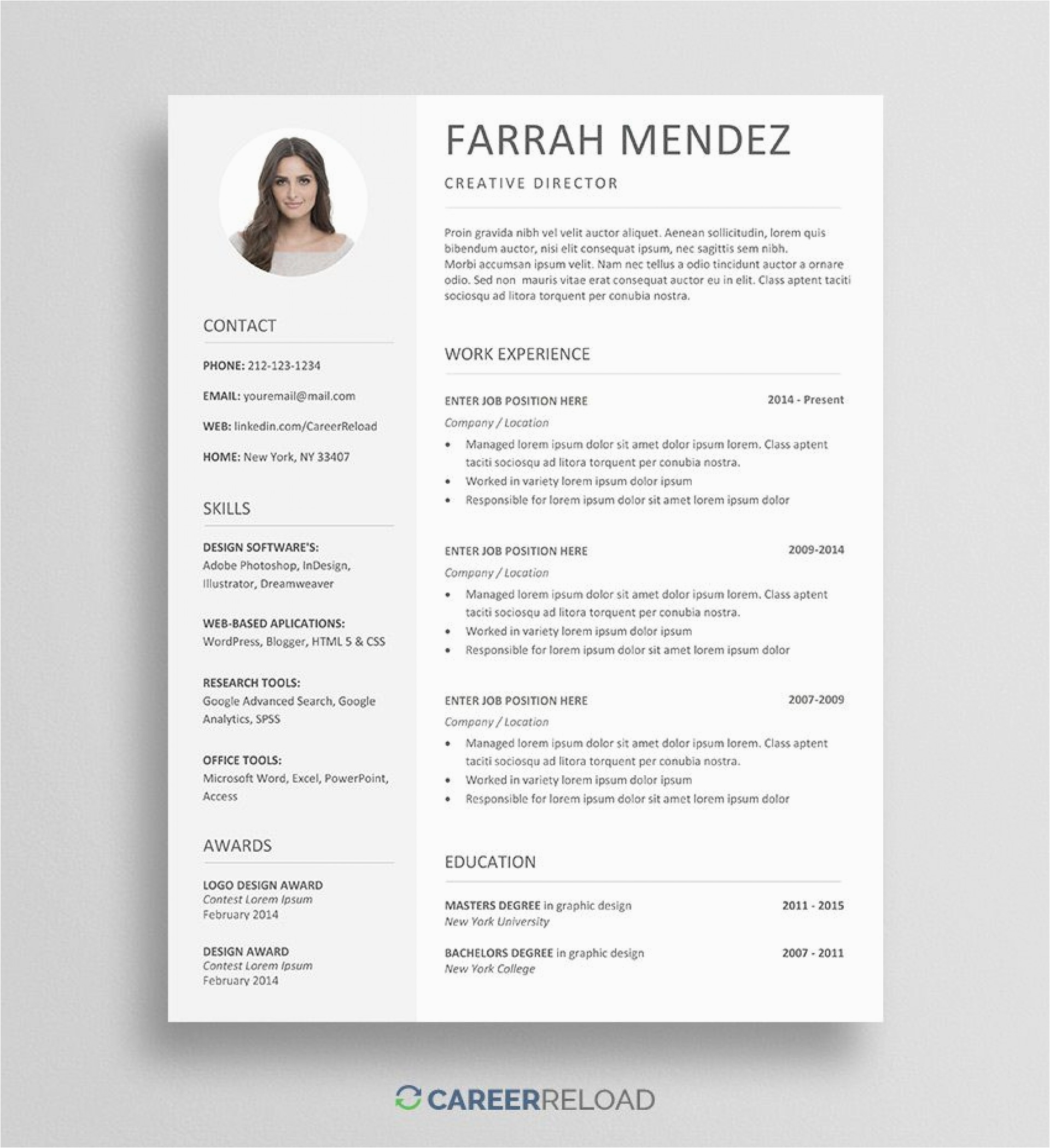 Free Resume Template Download with Photo Modern Resume Template Free Download Addictionary