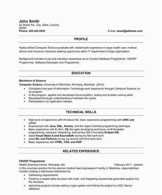 Free Resume Template for New Graduate Recent Graduate Resume Sample Free Resume Templates