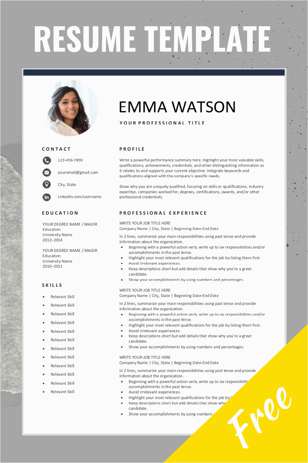 Free Resume Template with Photo Download Resume Template Free Editable Layout are You Looking