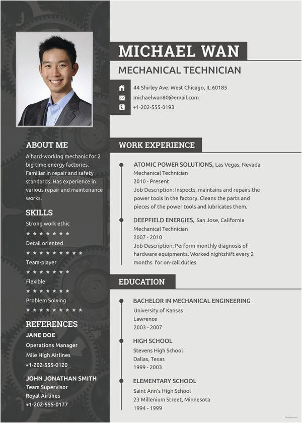 Free Resume Template with Photo Insert Download Pdf Doc Free & Premium Templates