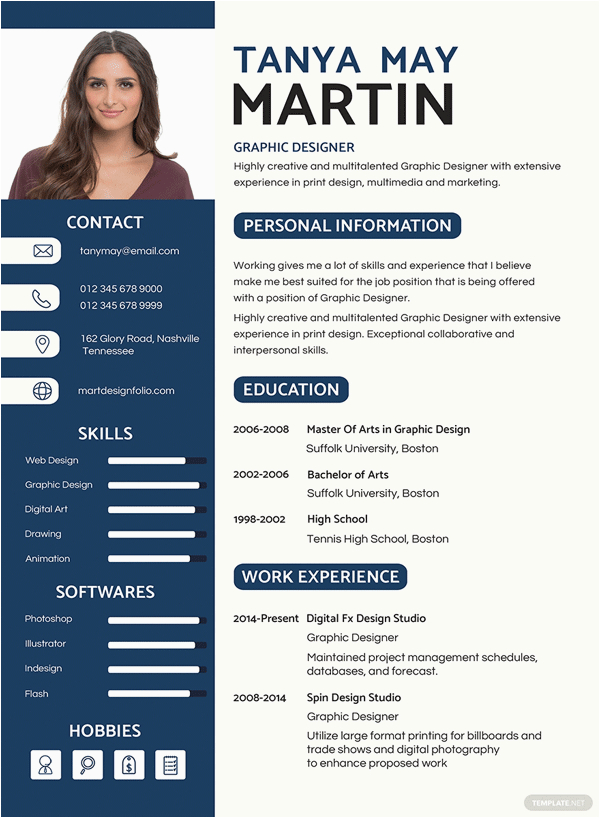 Free Resume Template with Picture Option 10 Free Cv Templates In Word Document