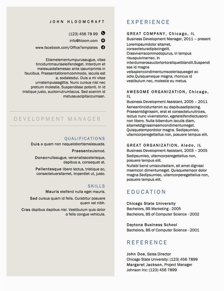 Free Resume Template with Picture Option A Minimalist Option with Two Columns