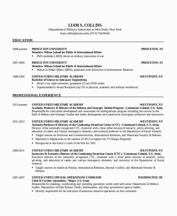Free Resume Templates for Military to Civilian Free Military to Civilian Resume Templates