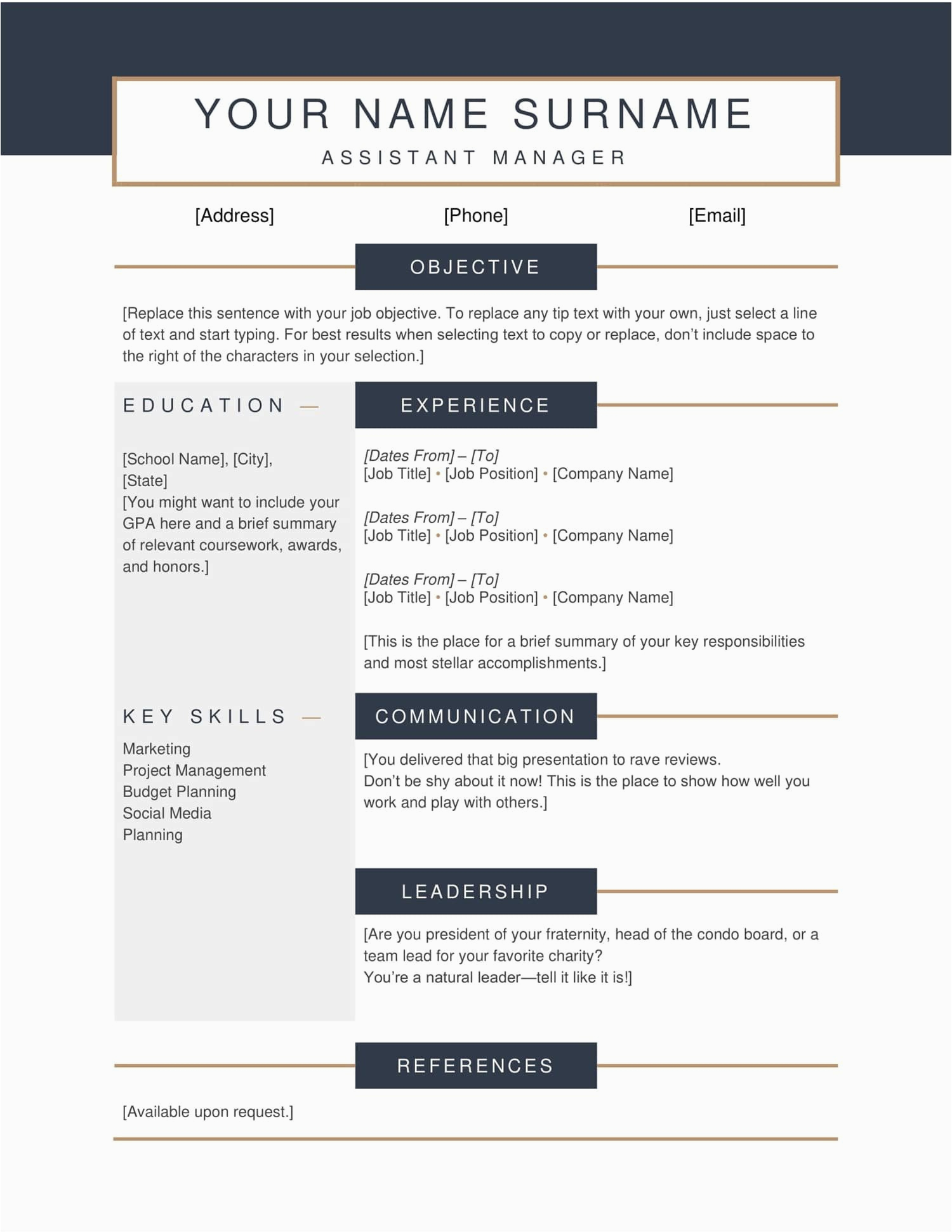 Free Resume Templates that Can Be Downloaded Resume Templates that I Can Copy and Paste