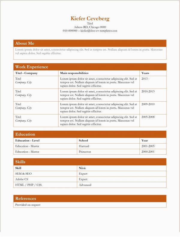 Free Resume Templates with No Hidden Fees Free Cv Templates