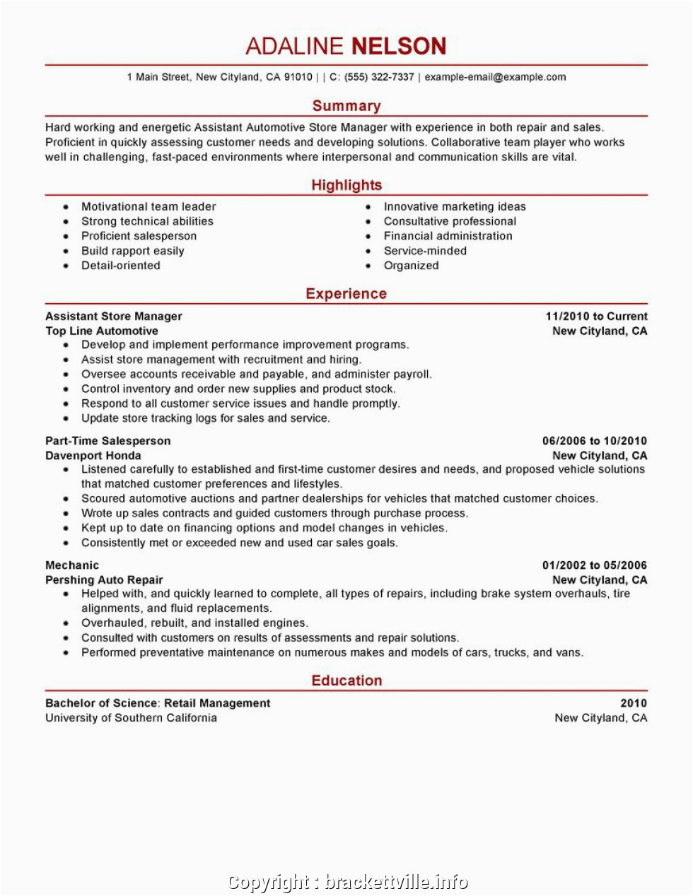Free Sample Resume Retail Store Manager Best Retail Outlet Manager Resume Retail Resume Template