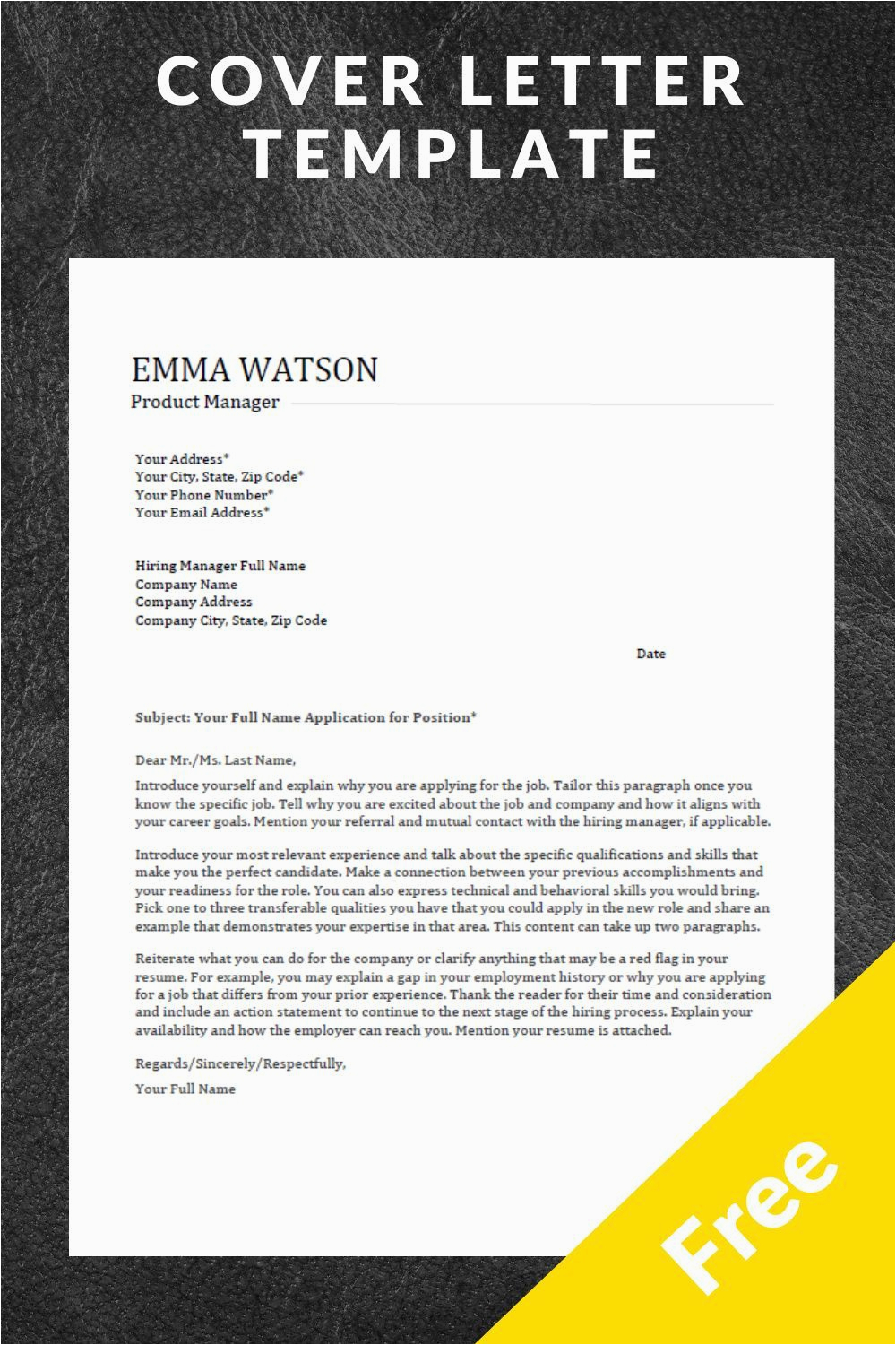 Free Simple Resume Cover Letter Template Cover Letter Template Download for Free In 2020