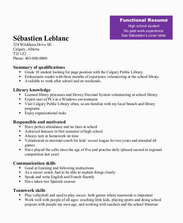 Functional Resume Template for College Student Undergraduate Resume Template Doc 20 Student Resume