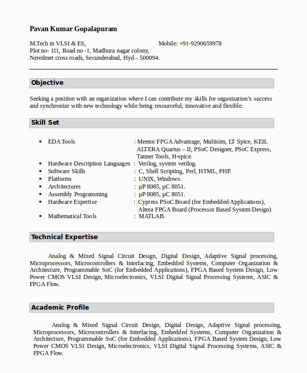 Good Sample Of Resume with Objectives Free 8 Sample Good Resume Objective Templates In Pdf