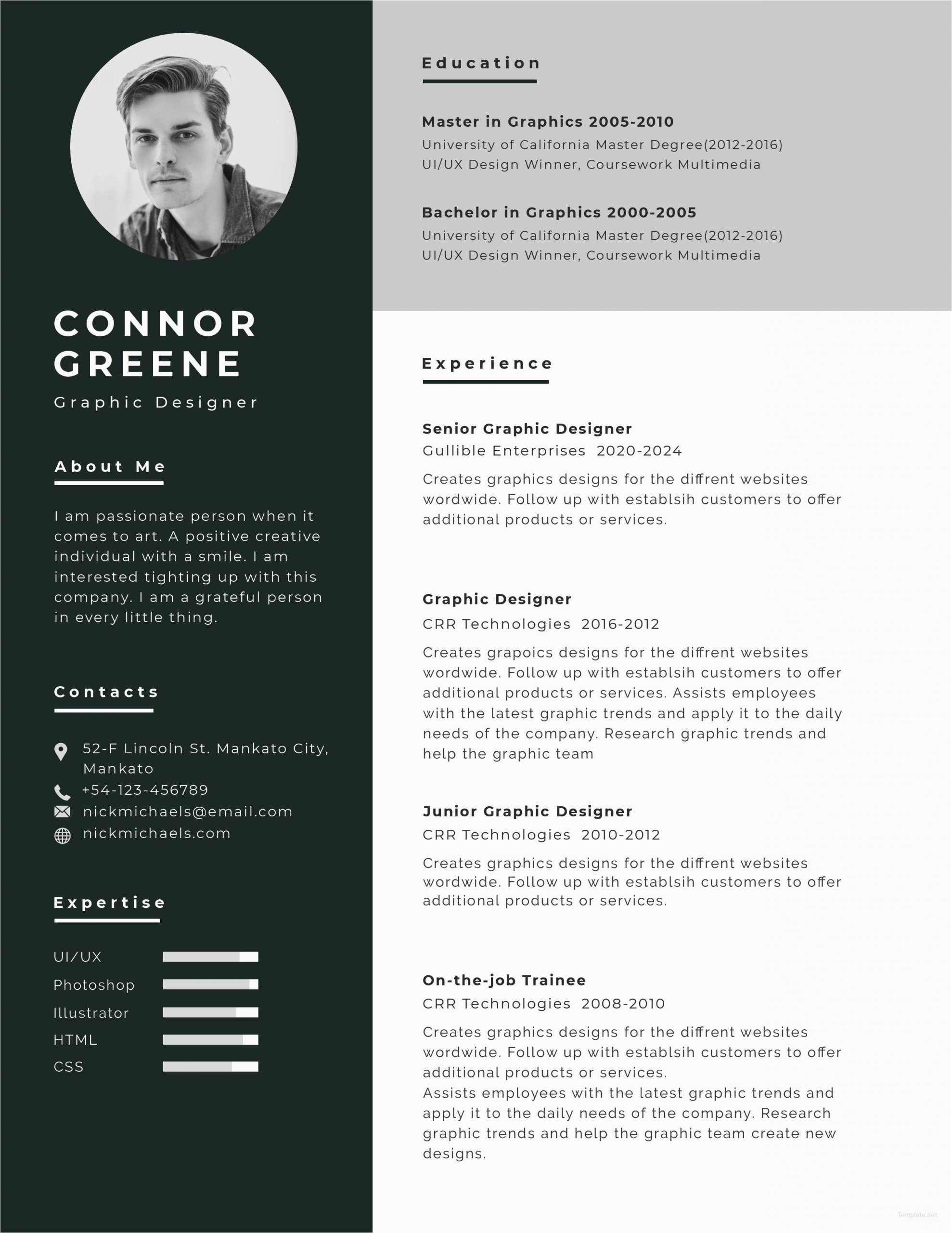 Graphic Design Resume Template Free Download Experience Resume Cv Template Word Psd
