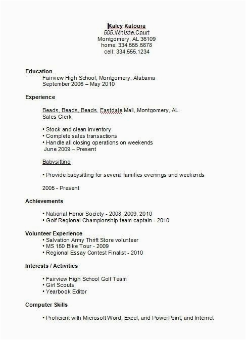 High School First Job Resume Template High School Student Resume Examples First Job Business