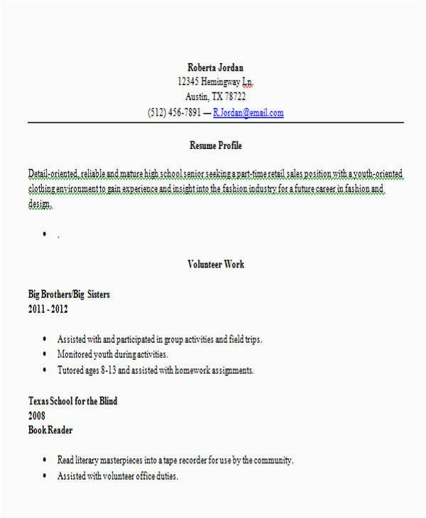 High School Resume Template First Job 14 First Resume Templates Pdf Doc