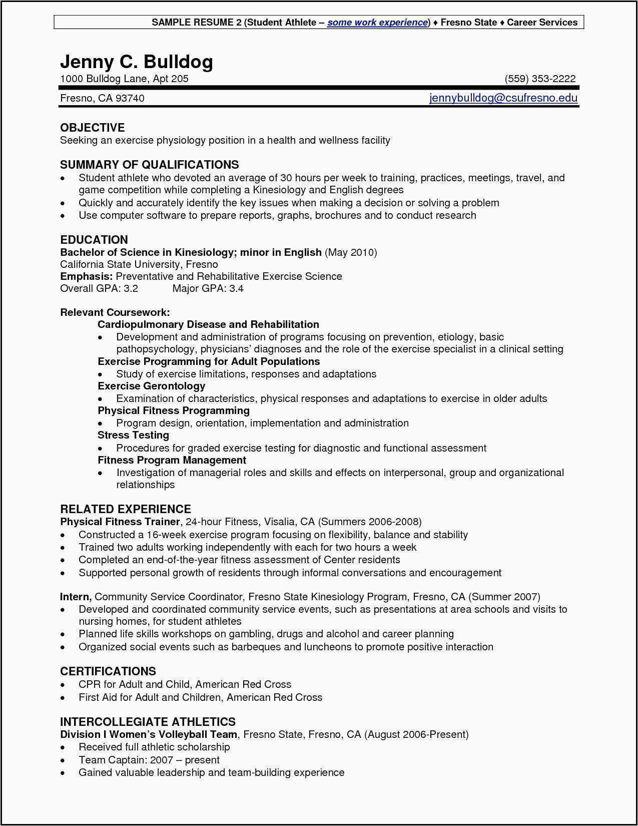 High School Student athlete Resume Template 14 Student athlete Resume Template Samples