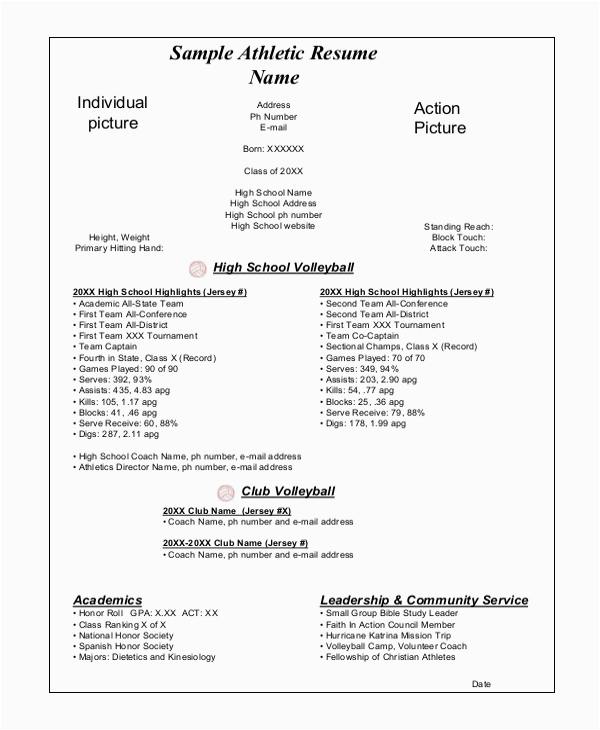 High School Student athlete Resume Template Free 8 Sample High School Resume Templates In Ms Word