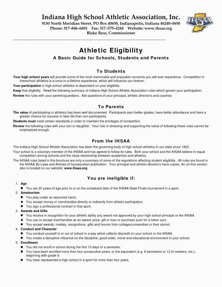 High School Student athlete Resume Template Student athlete Resume Template