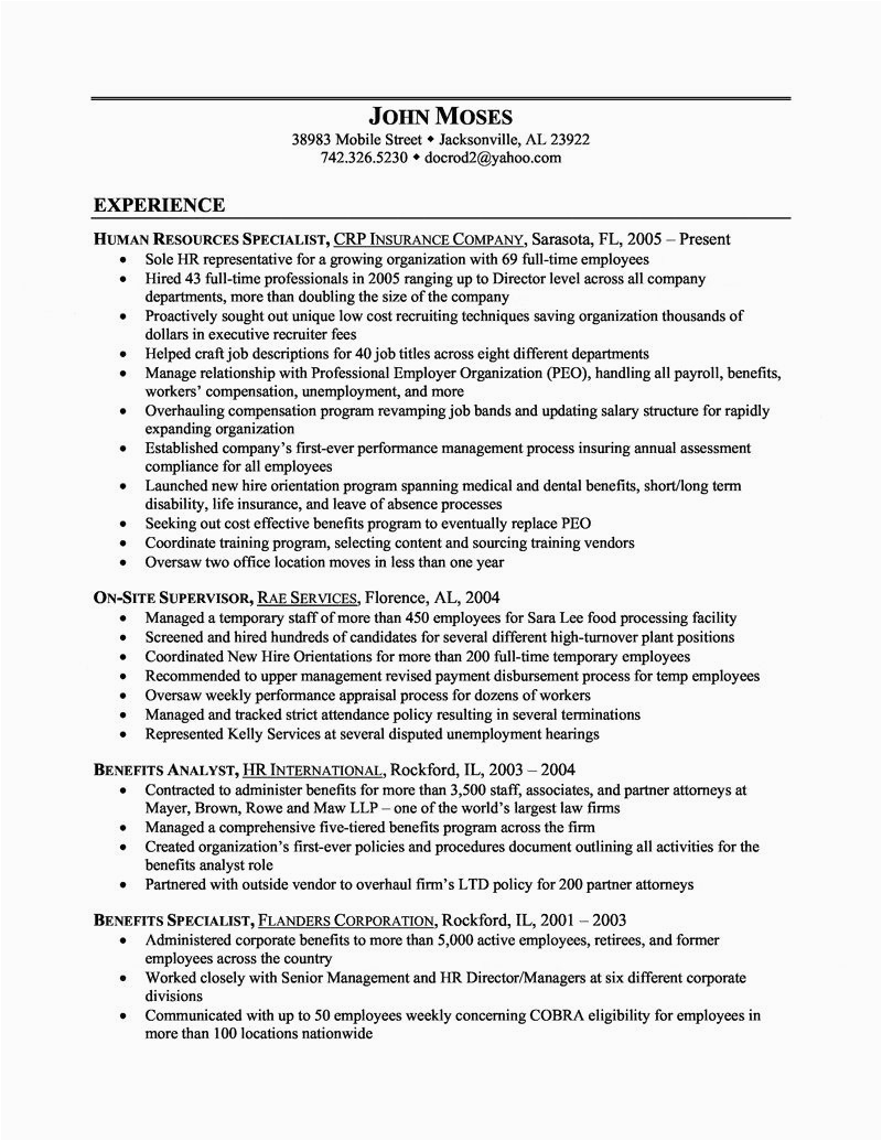 Human Resources Resume Sample Entry Level Human Resource Entry Level Resume Best Hr Human