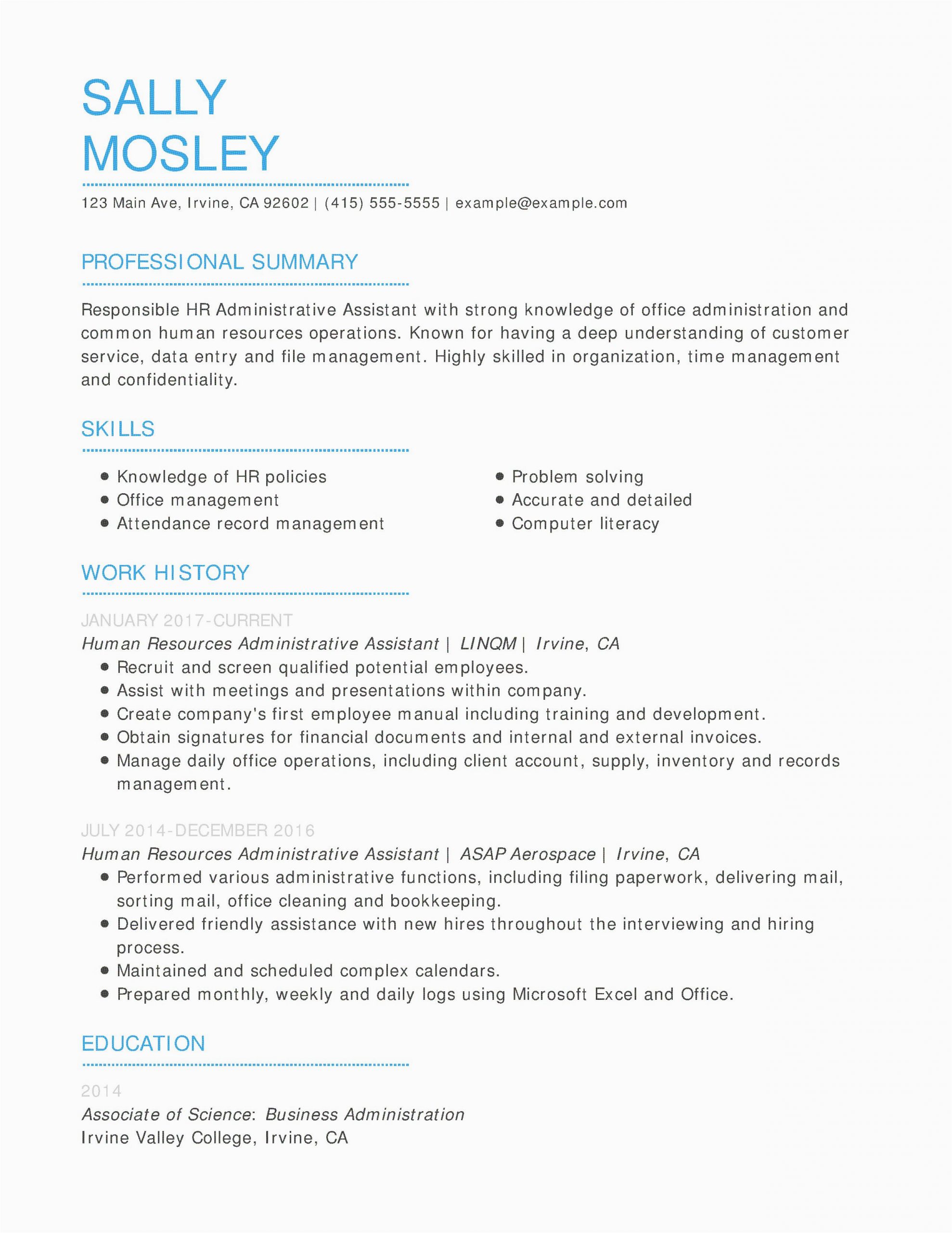 Human Resources Sample Resume Entry Level Entry Level Human Resource Resume – Karoosha