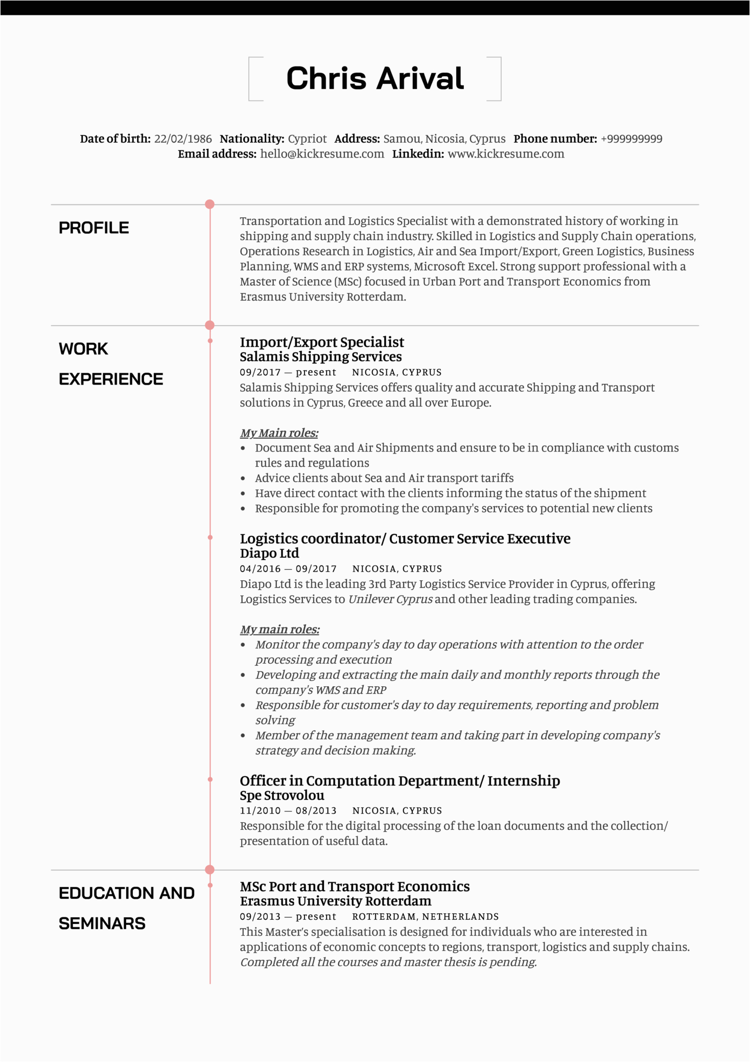 Import Export Documentation Executive Resume Sample Resume Examples by Real People Logistics Import Export
