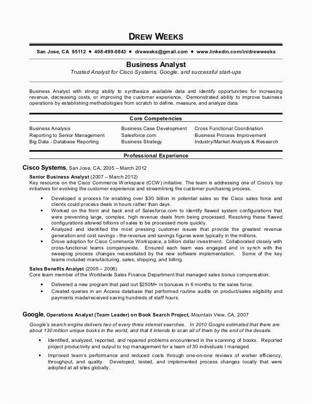 It Business Analyst Resume Samples with Objective 40 Sample Business Analyst Resume In 2020
