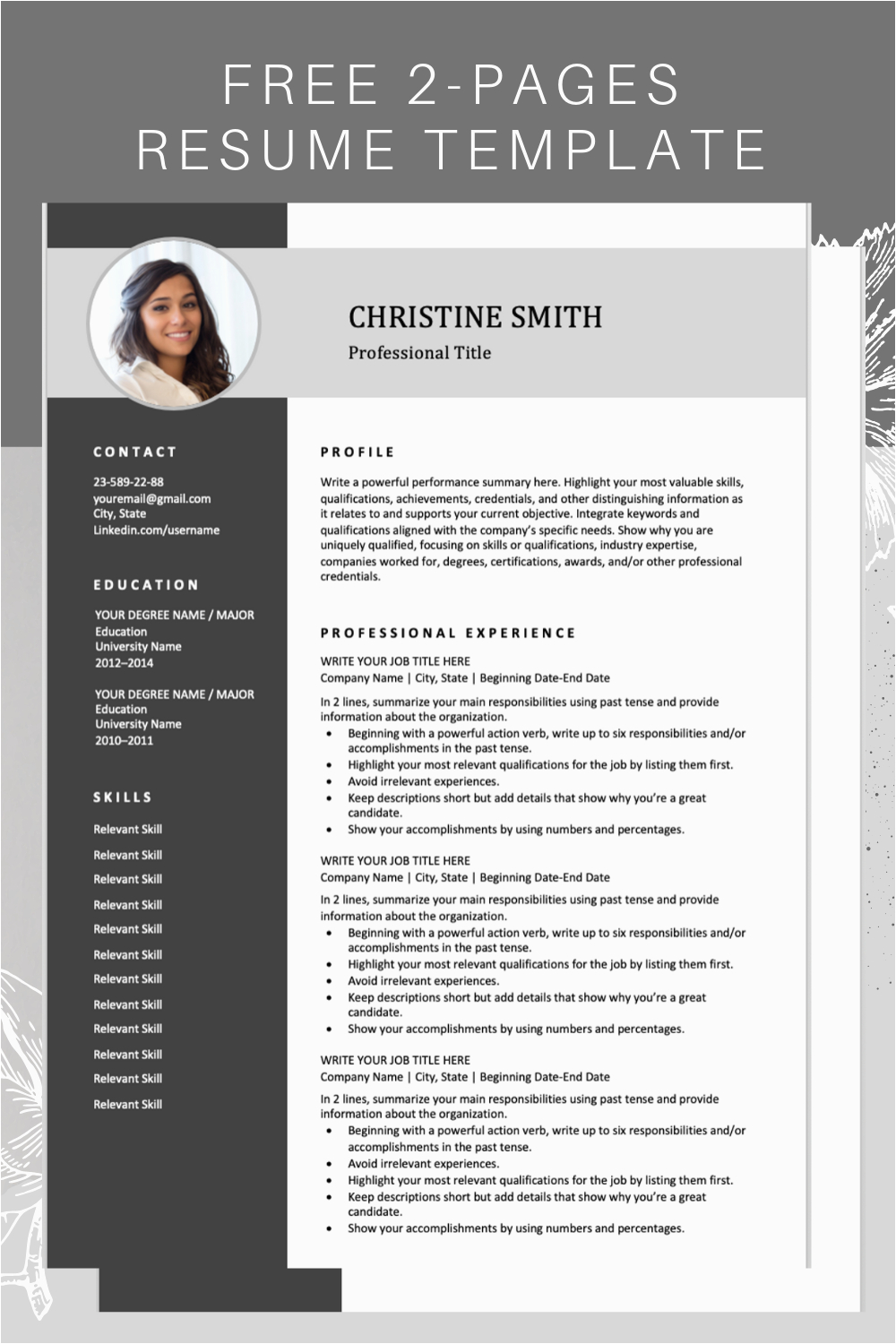 It Professional Resume Template Free Download Download This Professional Resume Template It Includes