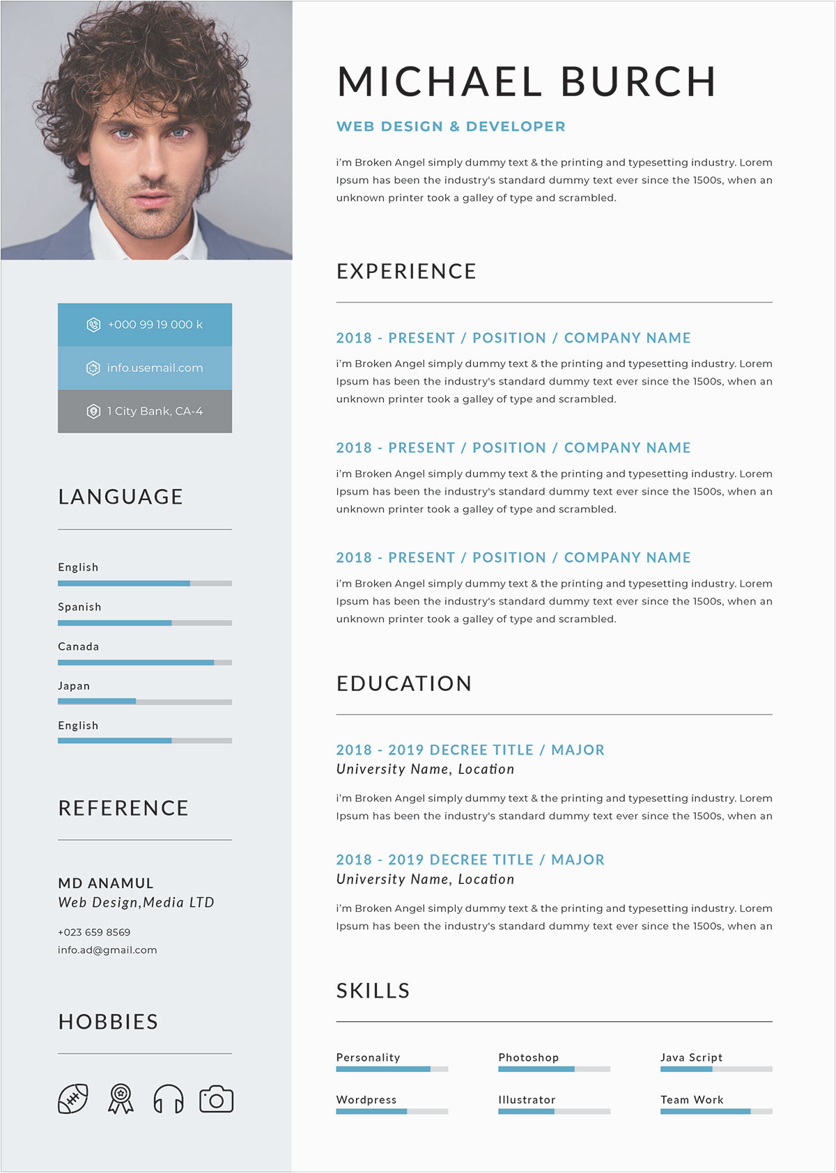 It Professional Resume Template Free Download Free Professional Resume Template In Doc Psd & Ai format
