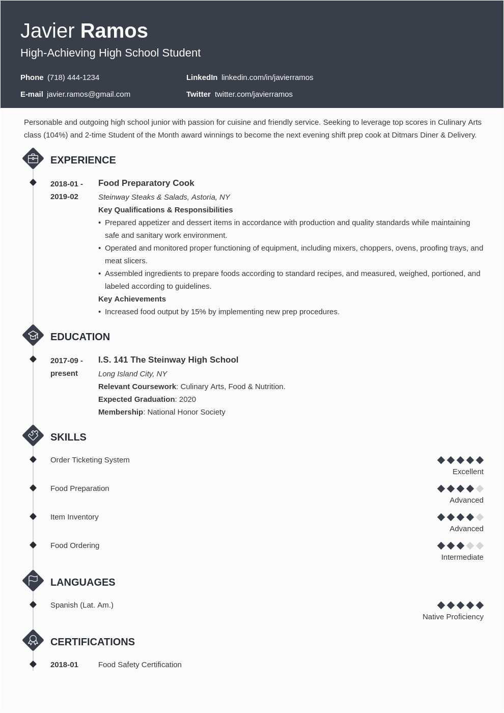 Resume Template Examples for Highschool Students High School Student Resume Template & 20 Examples