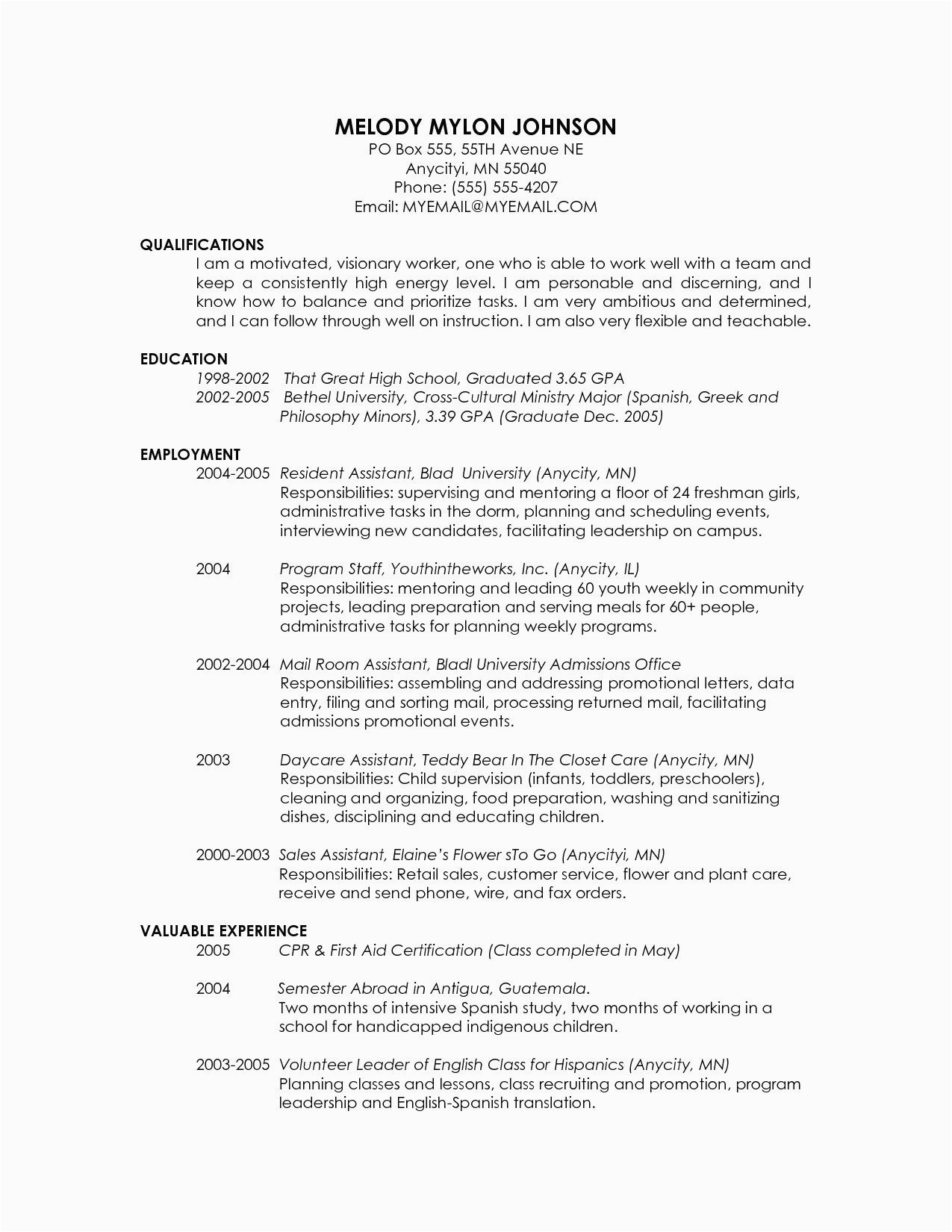 Resume Template for Applying to Graduate School Resume Templates Grad School