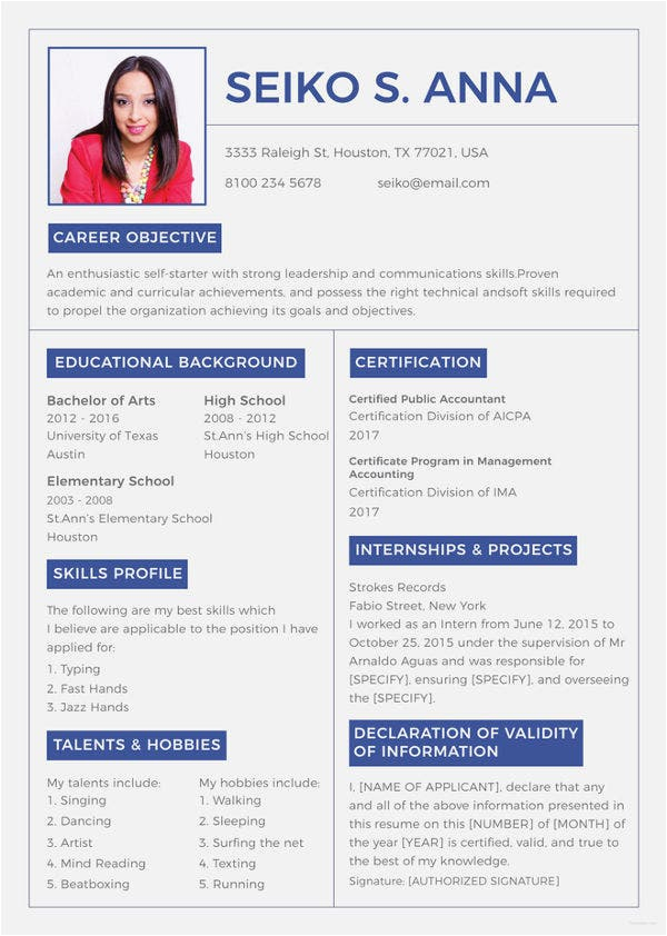 Resume Template for College Students Free Download College Student Resume 8 Free Word Pdf Documents