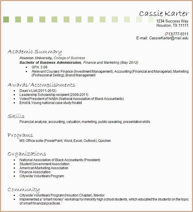 Resume Template for Little Work Experience Resume Template for College Student with Little Work