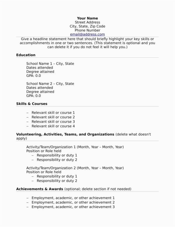 Resume Template for someone with No Work Experience Free What to Include In A Resume if You Lack Experience
