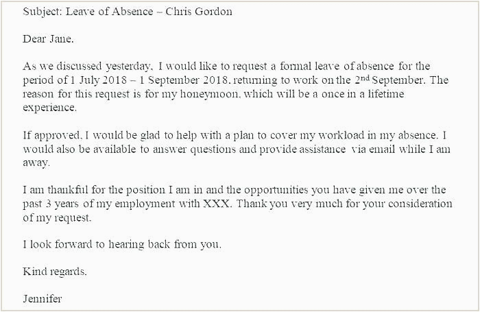 Sample Letter to Resume Work after Leave Sample Letter Leave Absence From Work